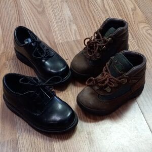 Kids Black DEERSTAGS Shoes and Brown Timberland Boots Set